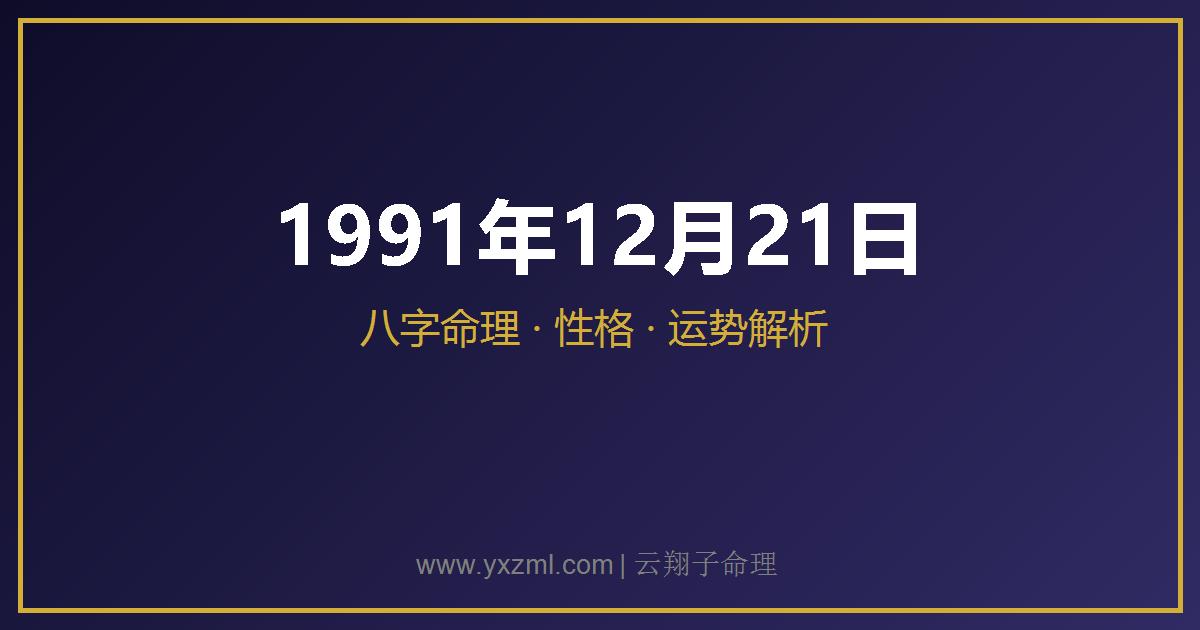 1991 年 12 月 21 日出生八字分析
