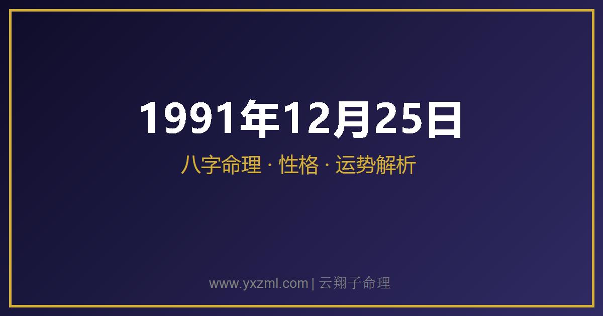 1991 年 12 月 25 日出生八字分析