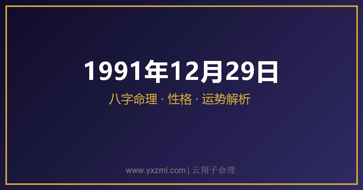 1991 年 12 月 29 日出生八字分析