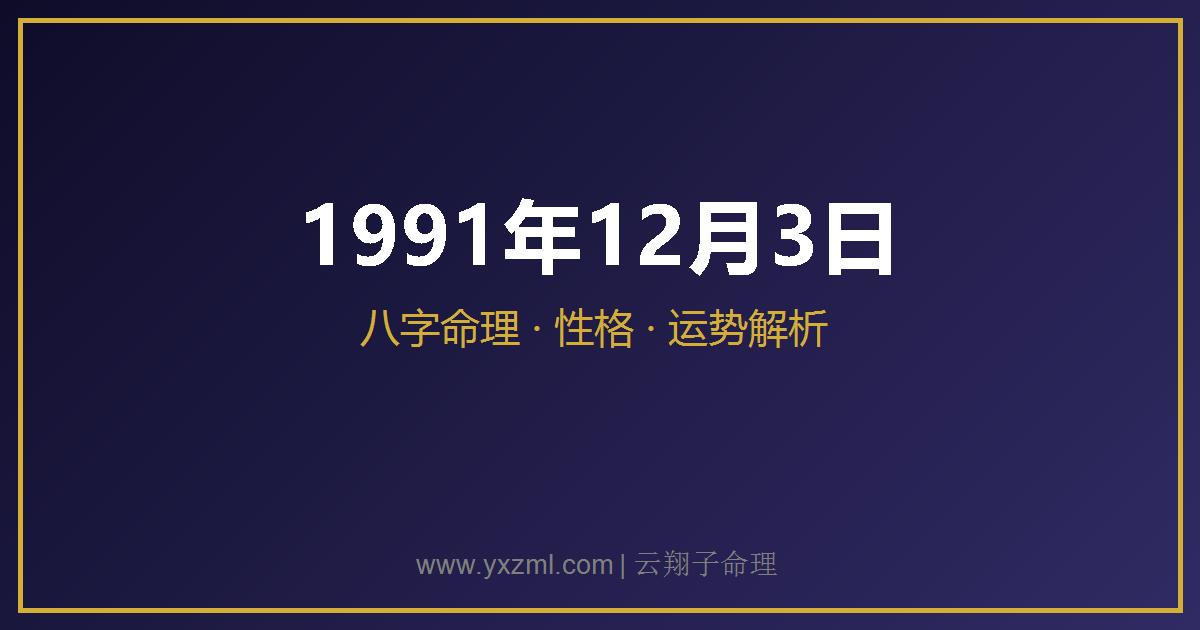 1991 年 12 月 3 日出生八字分析