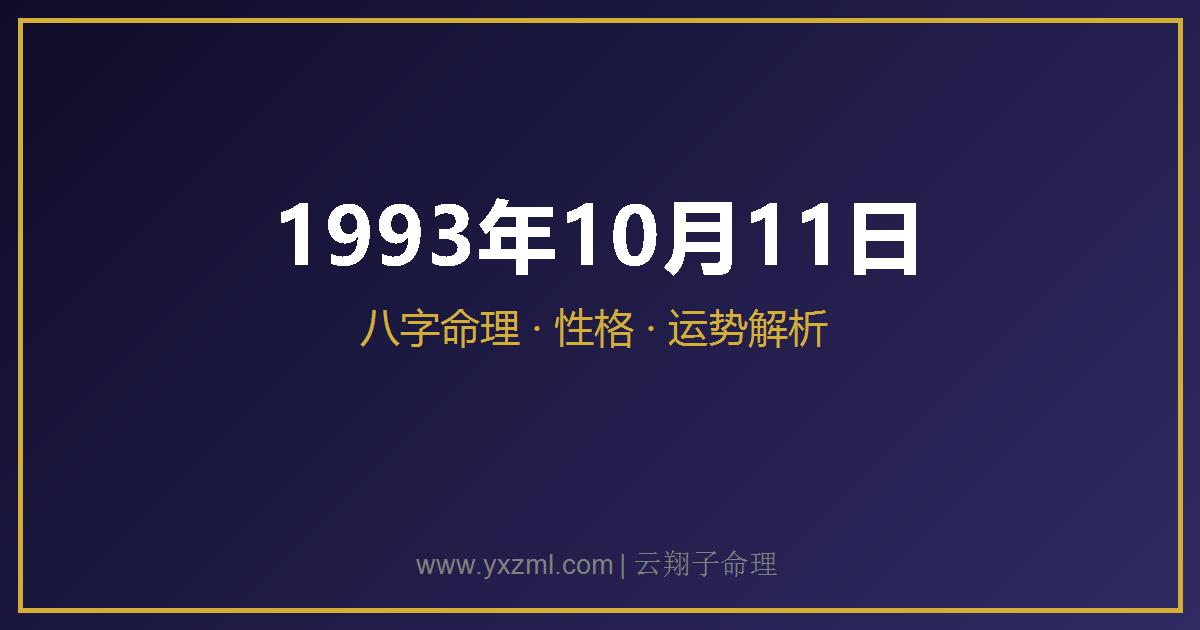 1993 年 10 月 11 日出生八字分析