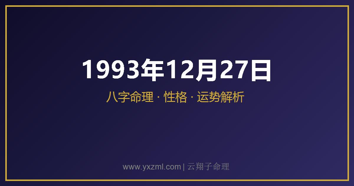 1993 年 12 月 27 日出生八字分析