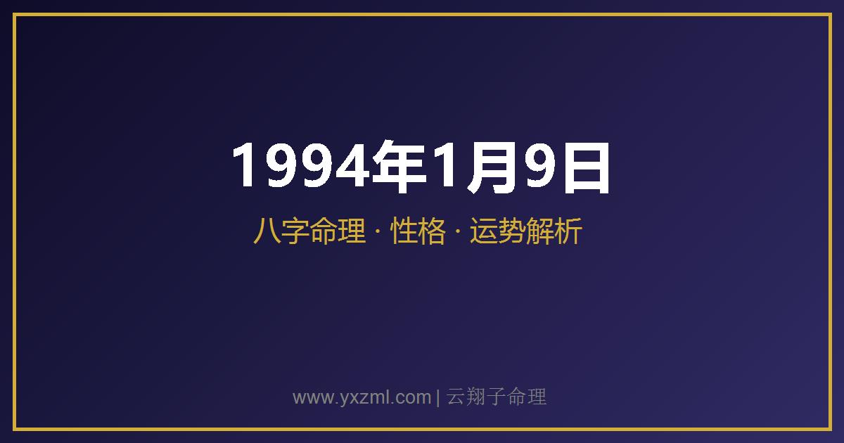 1994 年 1 月 9 日出生八字分析