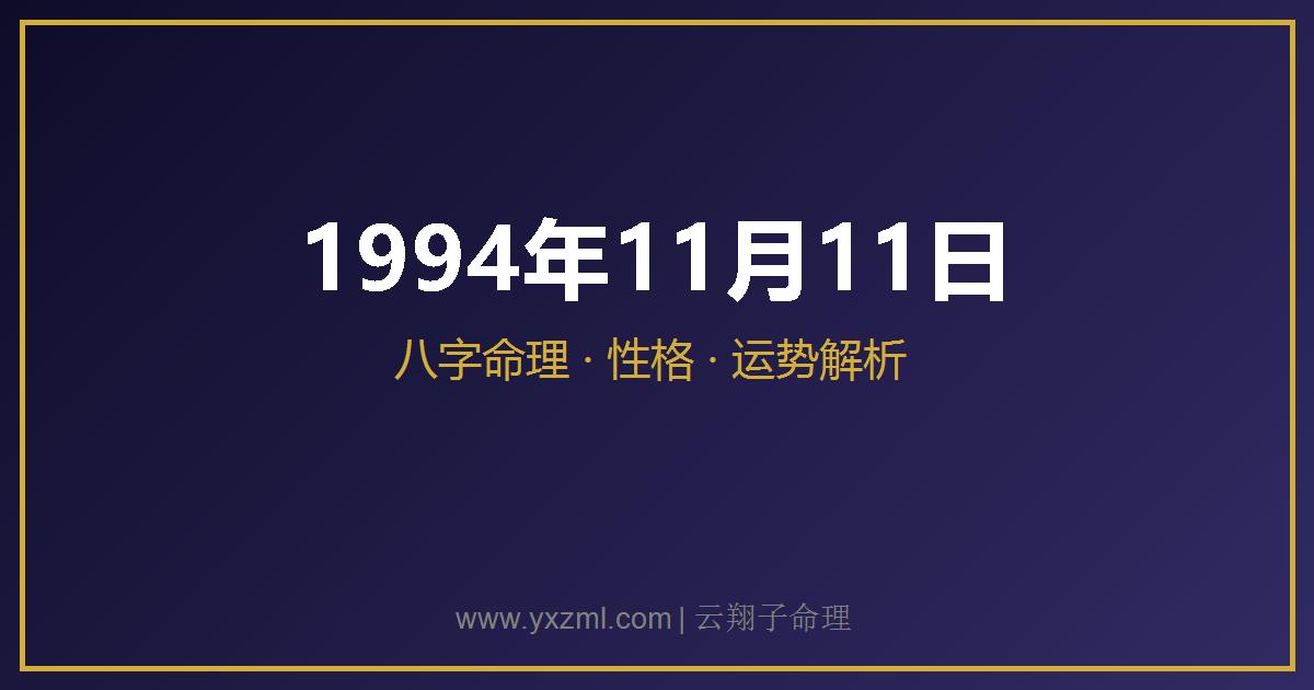 1994 年 11 月 11 日出生八字分析