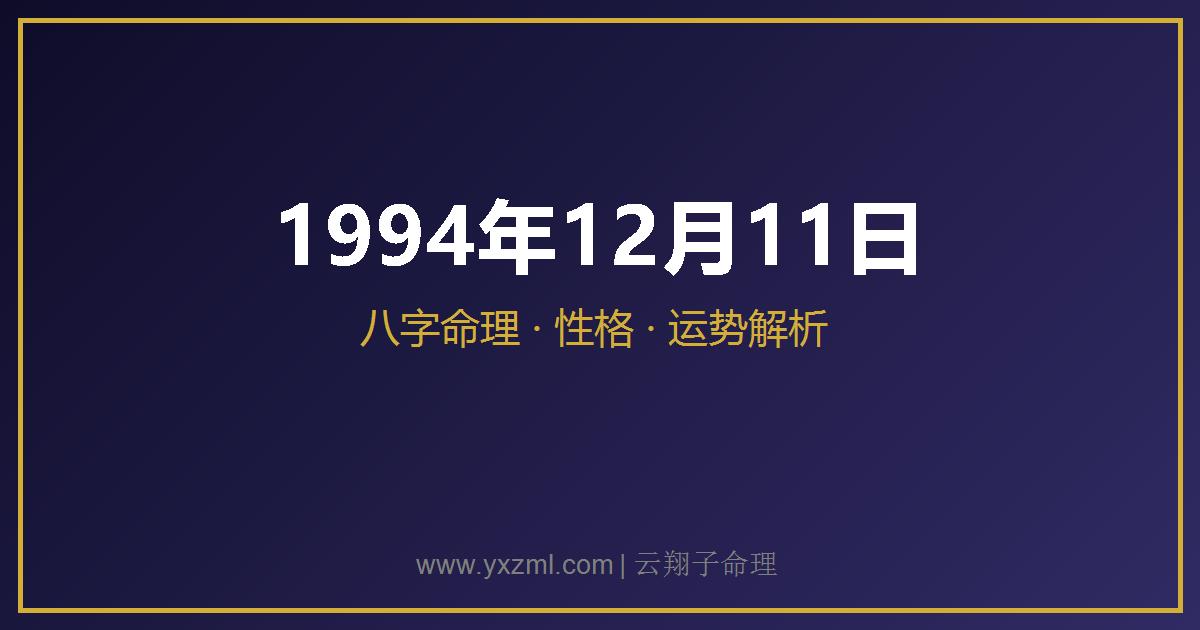1994 年 12 月 11 日出生八字分析