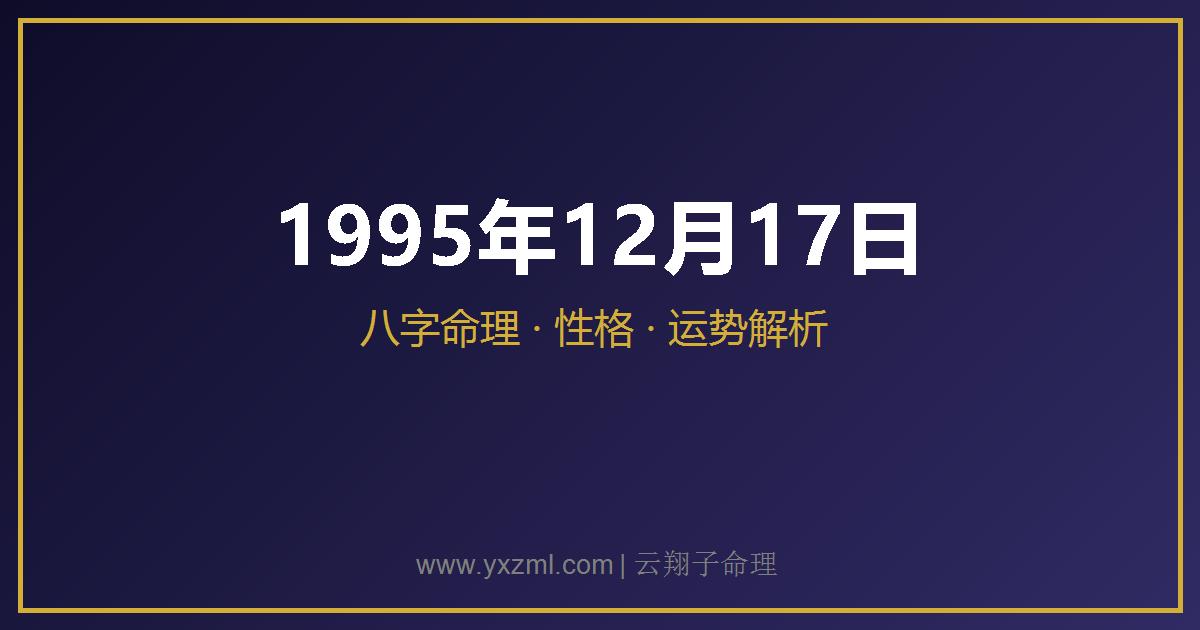 1995 年 12 月 17 日出生八字分析