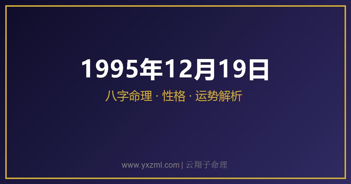 1995 年 12 月 19 日出生八字分析