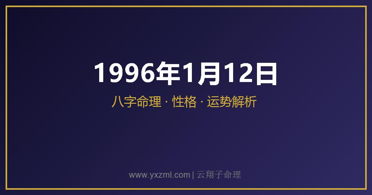 1996 年 1 月 12 日出生八字分析