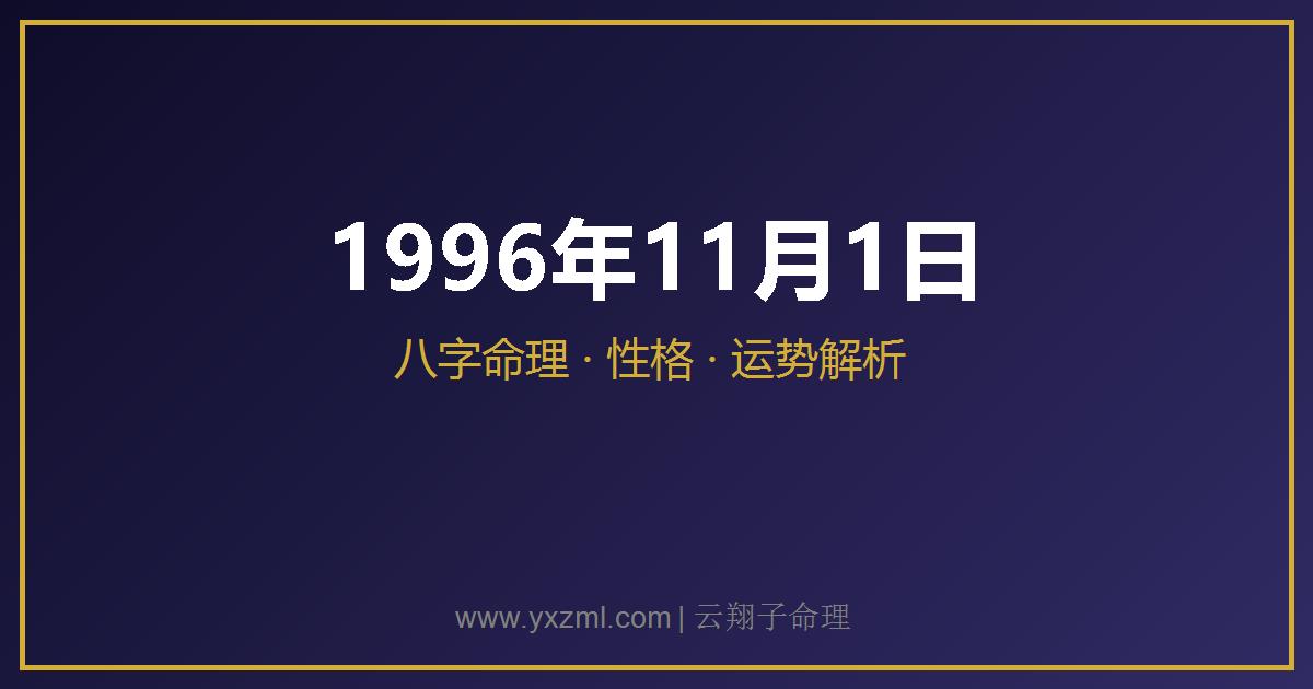 1996 年 11 月 1 日出生八字分析