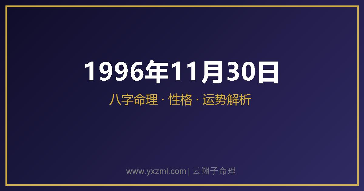 1996 年 11 月 30 日出生八字分析
