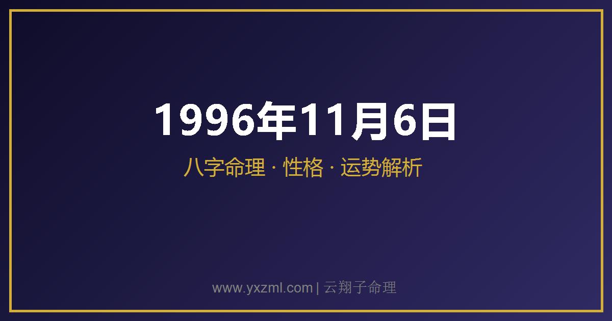 1996 年 11 月 6 日出生八字分析