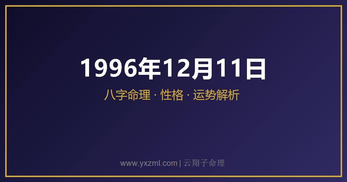 1996 年 12 月 11 日出生八字分析