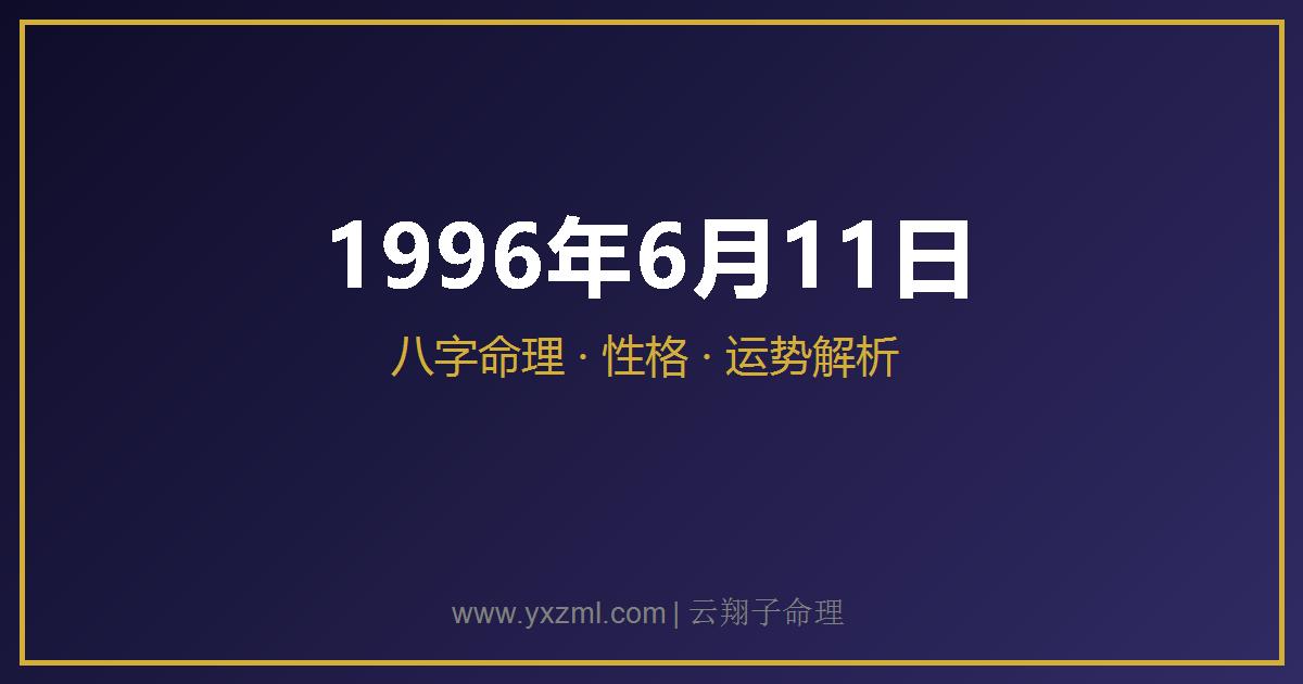 1996 年 6 月 11 日出生八字分析