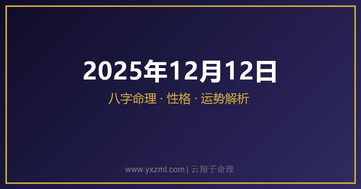 2025 年 12 月 12 日出生八字分析
