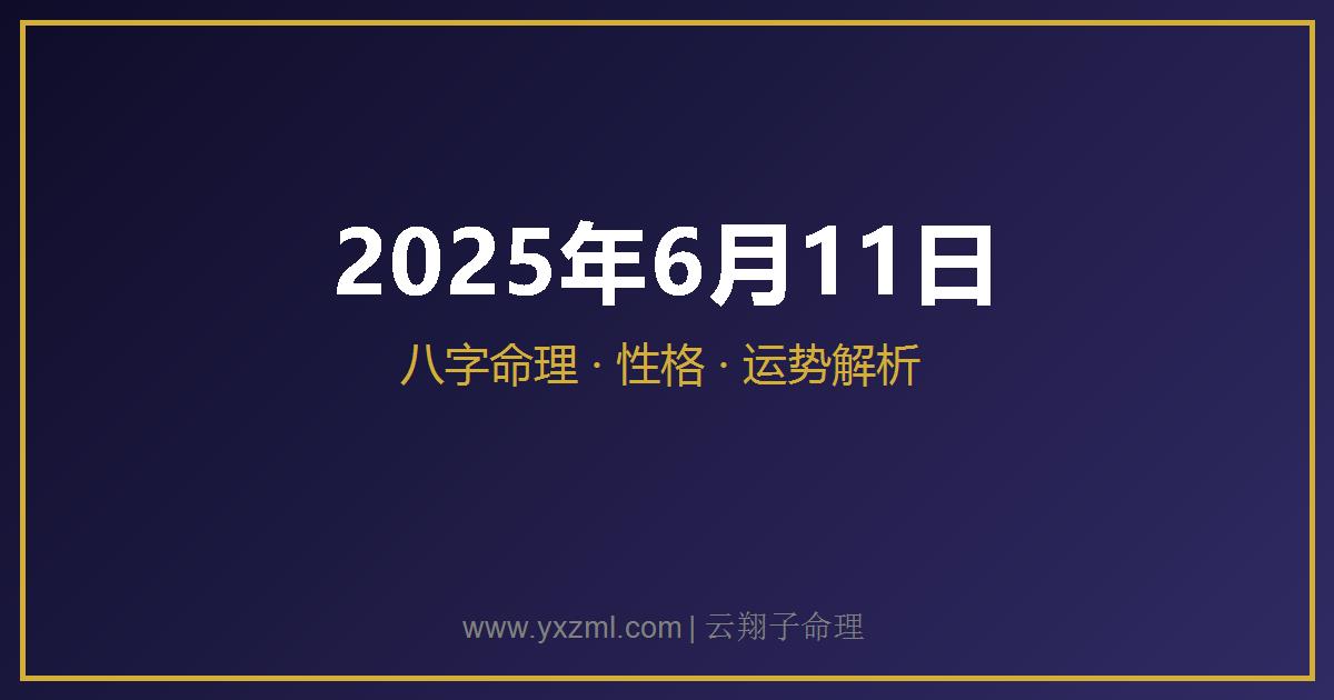 2025 年 6 月 11 日出生八字分析